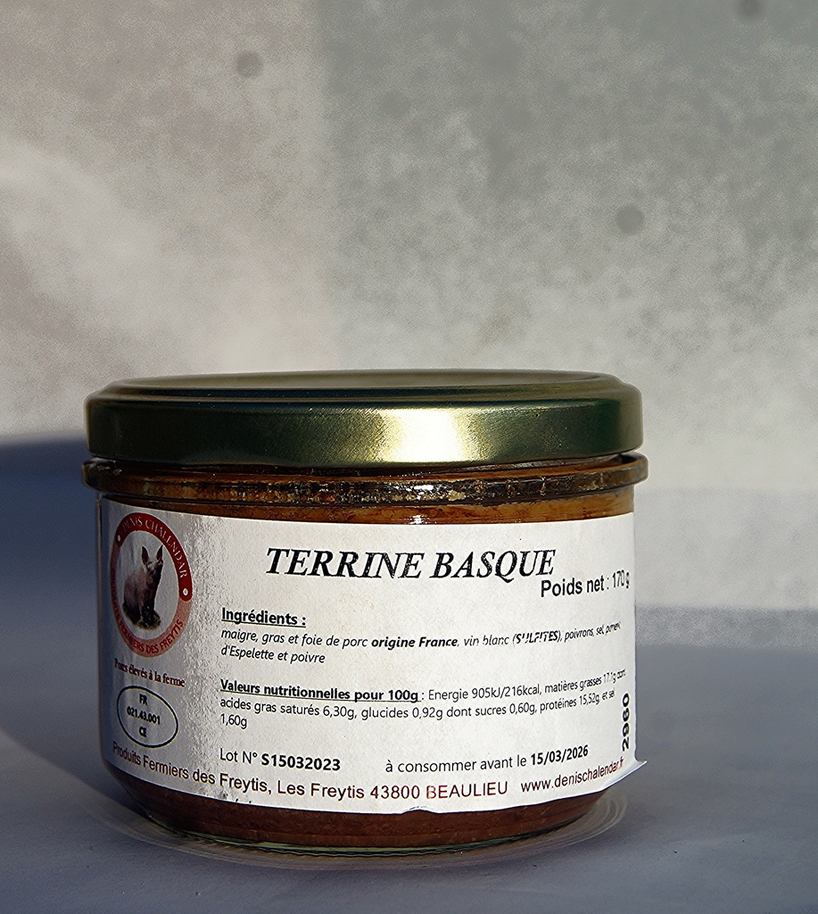 Terrine Basque170 gr Chalendar